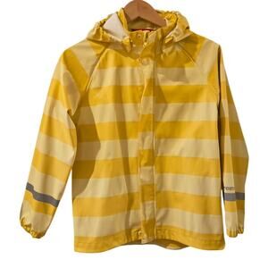 Reima Vesi Rain Jacket Yellow Stripe PVC-Free Waterproof Reflective Rain Jacket